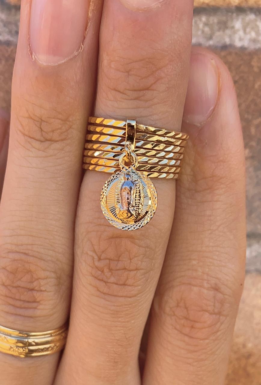 Virgen Guadalupe Ring Semanario 14K Gold Filled Jewelry Womens Mens