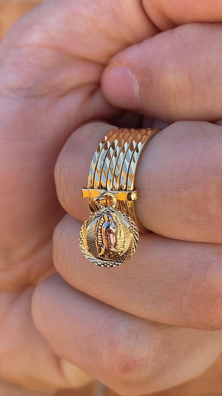 Virgen Guadalupe Ring Semanario 14K Gold Filled Jewelry Womens Mens