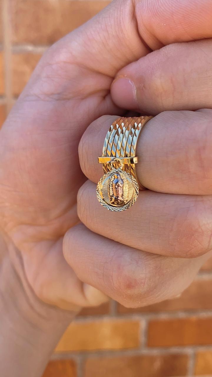 Virgen Guadalupe Ring Semanario 14K Gold Filled Jewelry Womens Mens