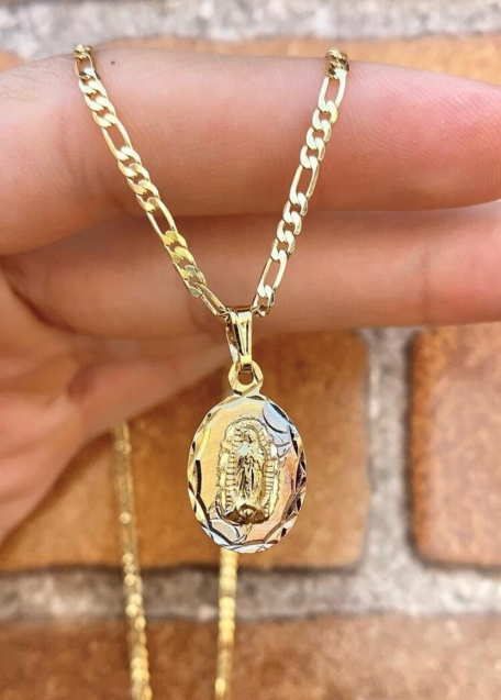 Virgencita de Guadalupe Pendant Necklace Jewelry For Womens