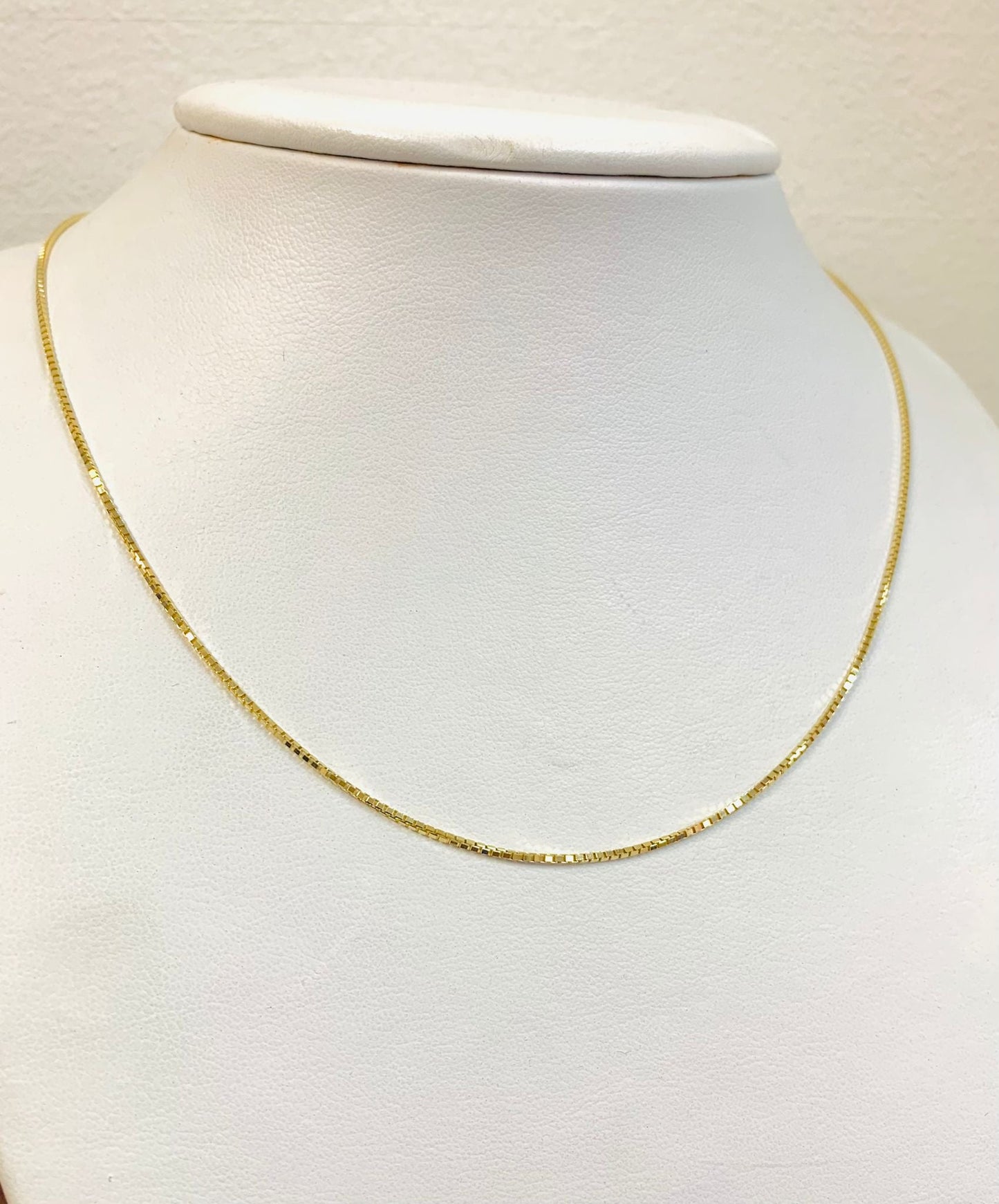 14k Yellow Gold Box Link chain 20" Box Link Necklace for Womens Mens / Dainty Gold Chain / Everyda Tiny Necklace / Cadena de Oro Para Mujer