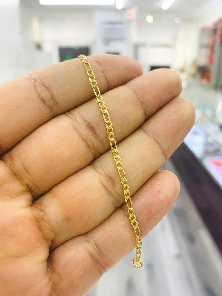 Newborn Baby/Childrens Boys/Girls Gold Filled Baby Bracelet, 14k Real Gold Filled Figaro Chain