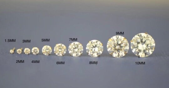 14k Solid Gold Round CZ Stud Earrings for Women's Men's Kids 1.5 to 10mm/ Everyday Earrings