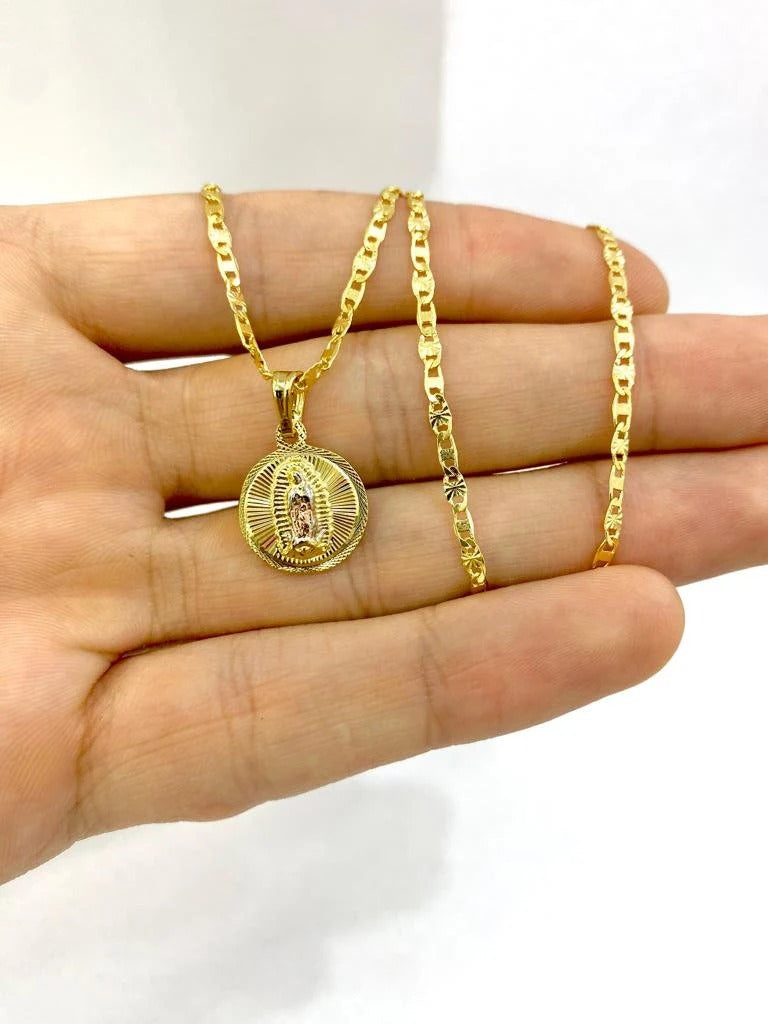 Virgen de Guadalupe Necklace/Valentino Chain 14" 16"/Baby Newborn Kids Jewelry/Gifts for 1st Communion Baptism