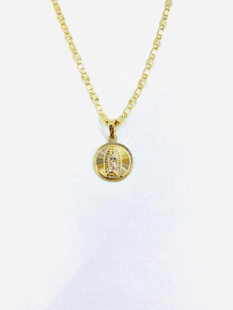 Virgen de Guadalupe Necklace/Valentino Chain 14" 16"/Baby Newborn Kids Jewelry/Gifts for 1st Communion Baptism