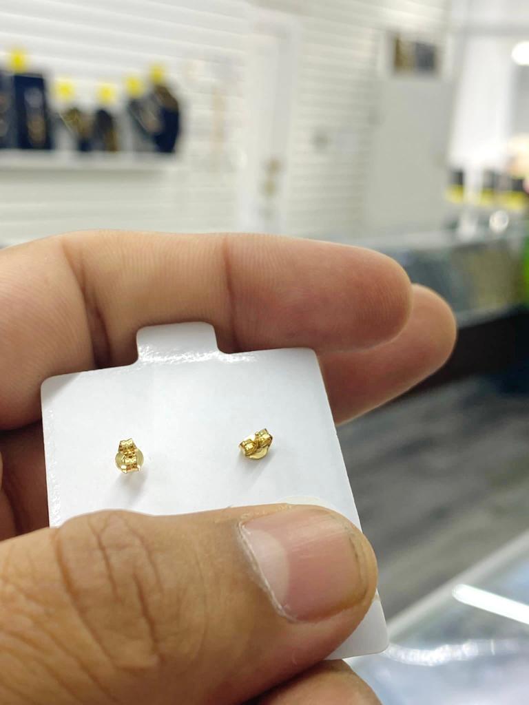 10K Yellow Gold Ball Earrings 2mm for Baby Girls Jewelry Push back Fancy Stud Earrings