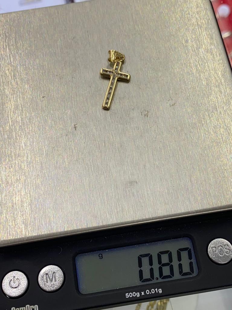 Baby Kids Cross Pendant 14K Yellow Gold CZ Religious Charm Crucifix 1st Communion Bapstim Gift