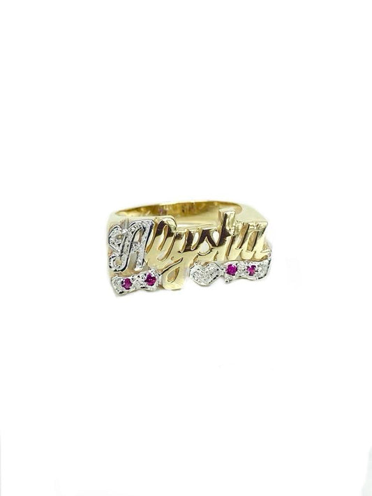 14K Yellow Solid  Gold Name Ring Personalized Jewelry for Mens and Womens