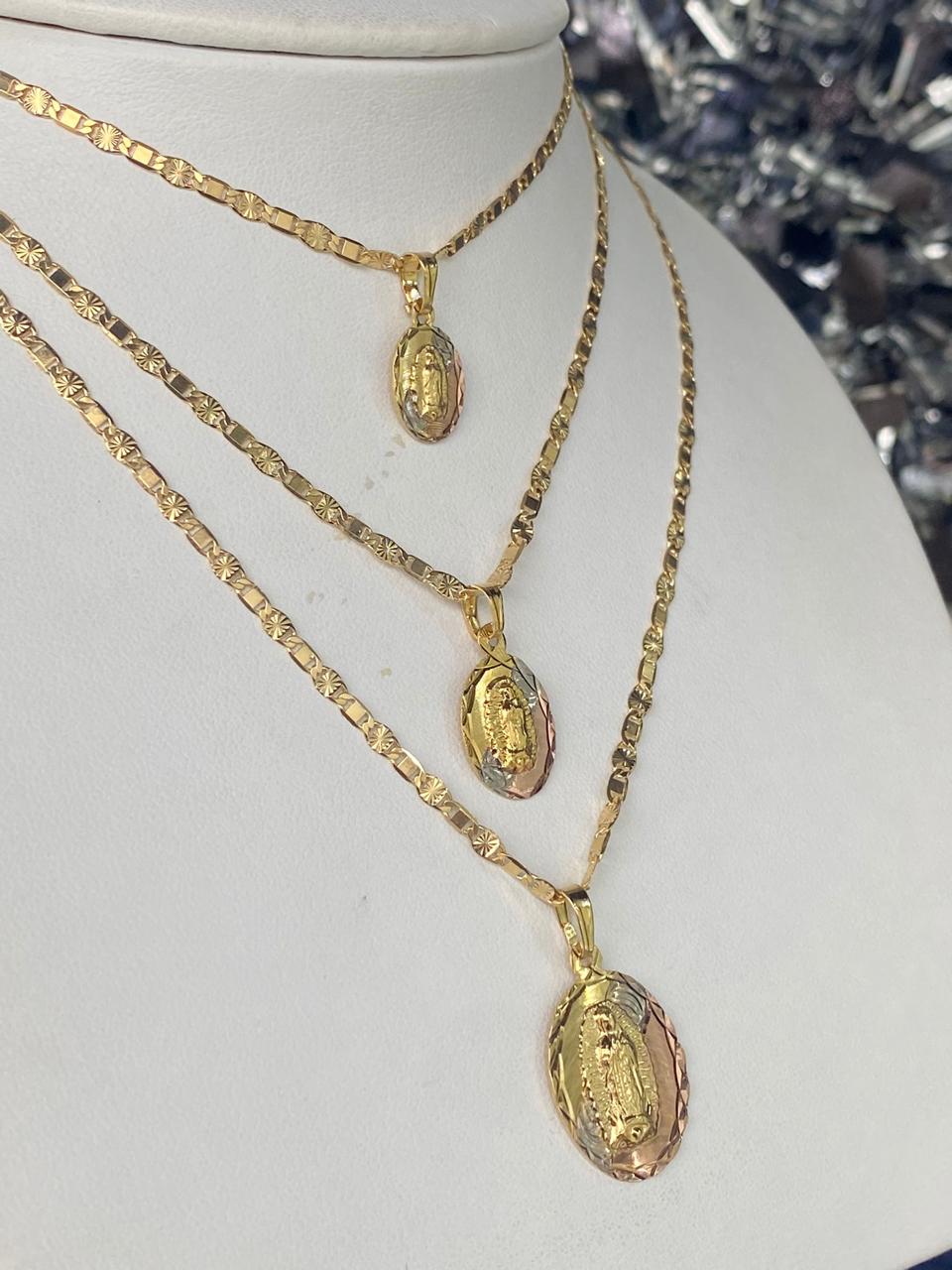 Virgen de Guadalupe Necklace 14K Gold Filled for Womens Mens Catholics Gift