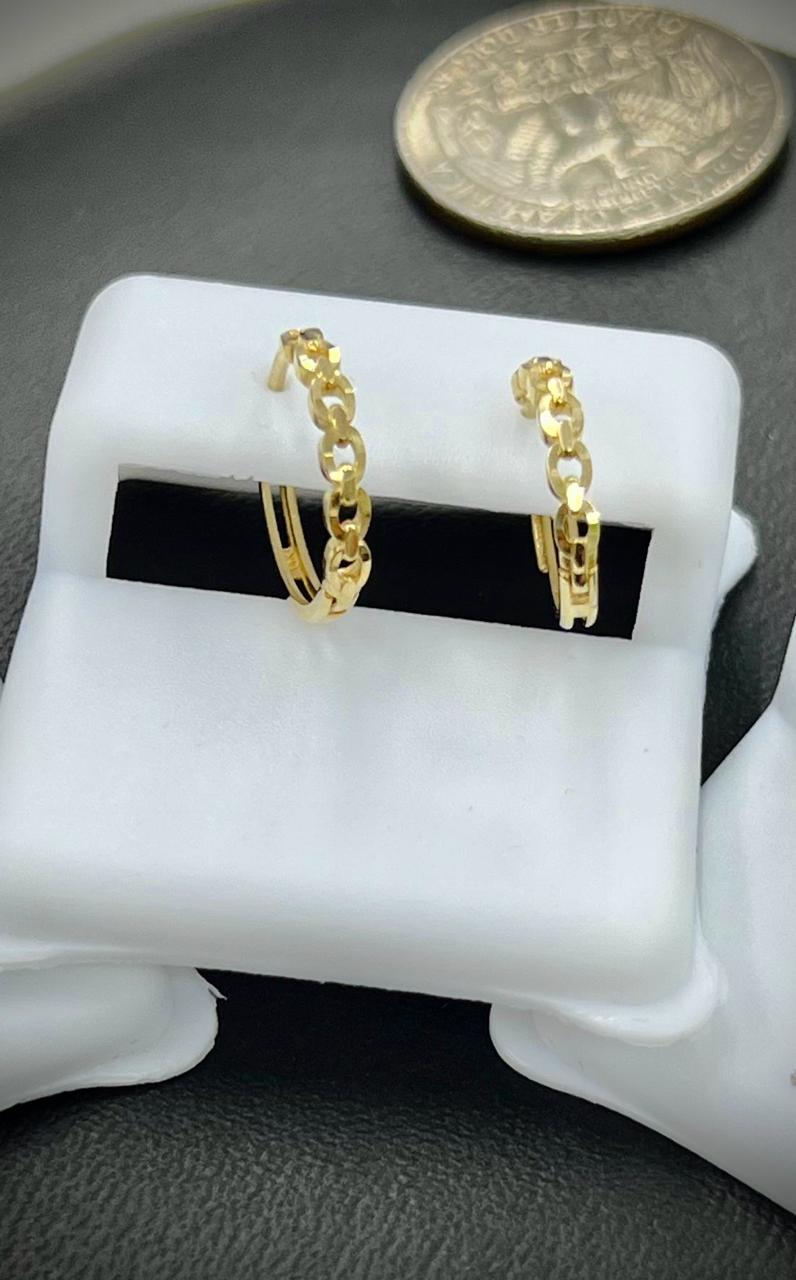 Womens Fashion Huggies Earrings in 14K Yellow Gold Everyday Wear Deign