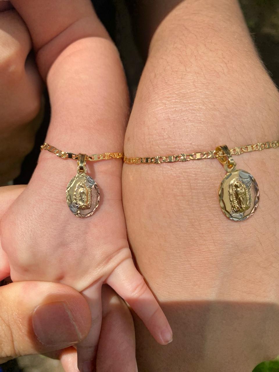 14K Gold Filled Virgen de Guadalupe Tri Color Bracelet Family Jewelry Pulsera de la Virgencita