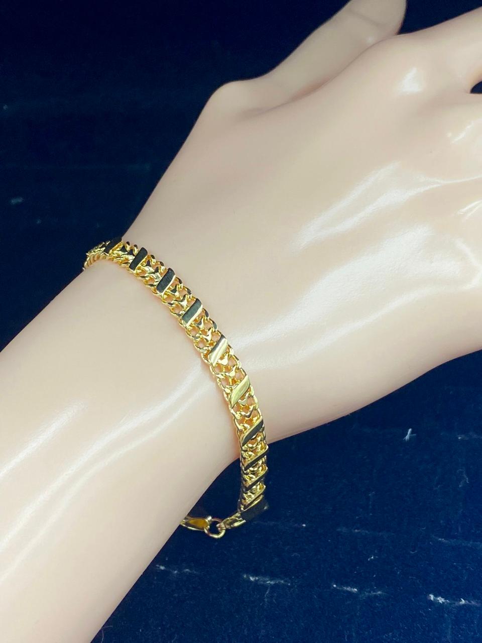 14K Gold Filled Womens Gilrs Diamond Cut Bracelet 7" Fashion Stylish Pulsera Mujer