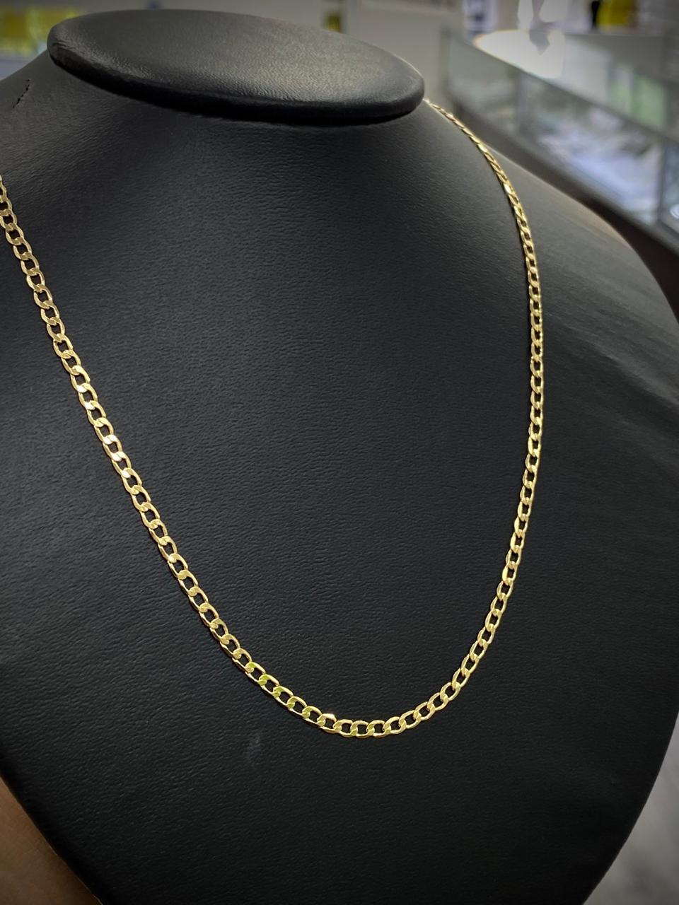 Miami Curb Necklace For Womens Mens Chains 14K Gold Filled Fashion Cadena 24" Stylish