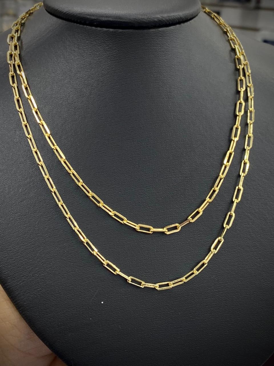 Paper Clip Chain Necklace Chocker 3.5mm Womens Girls Gargantilla para Mujer Gold Filled