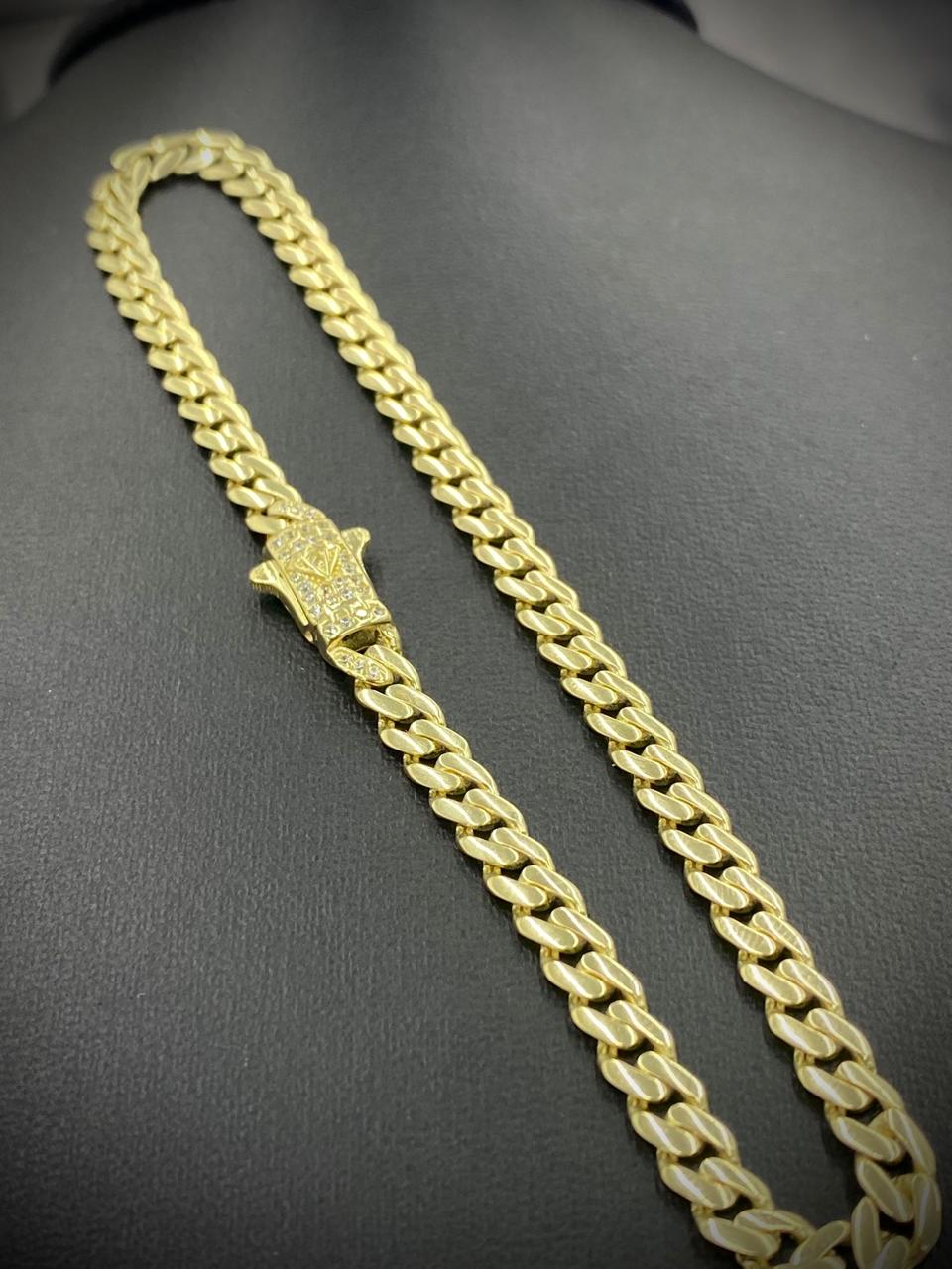 14K Yellow Gold Monaco Anklet Bracelet Womens Box Clasp 10" 5mm CZ Foot Bracelet