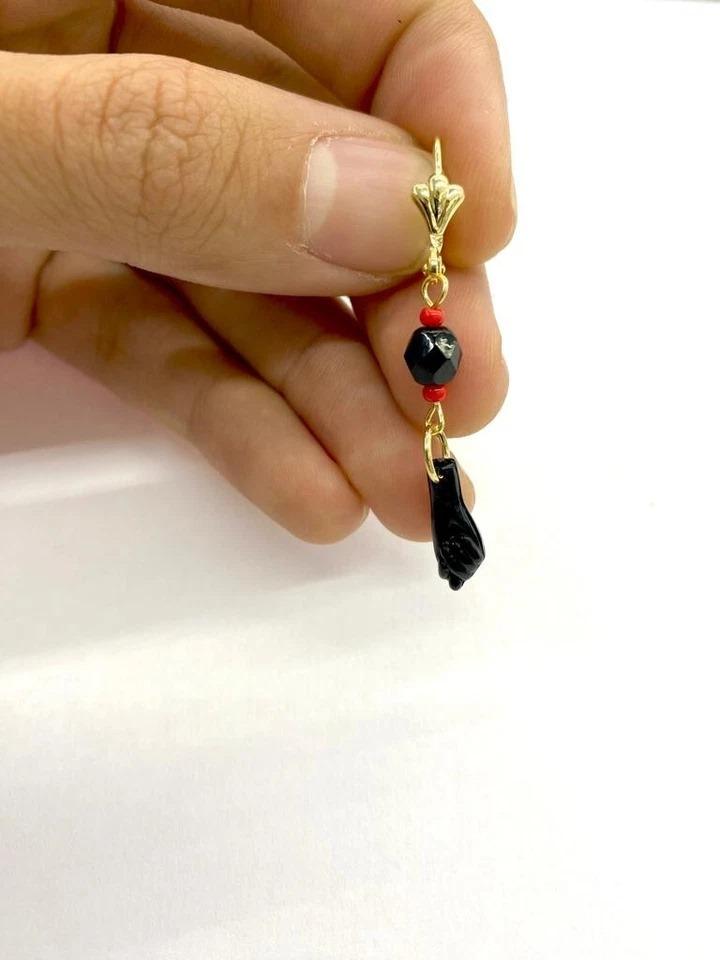 Azabache Lever Back Dangle Earrings