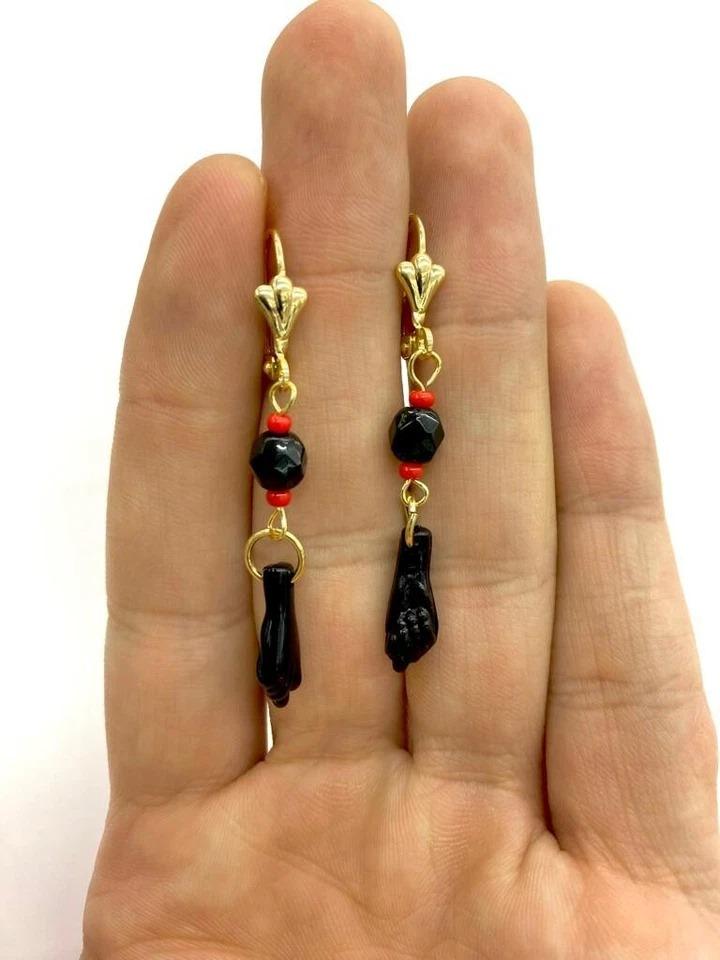 Azabache Lever Back Dangle Earrings