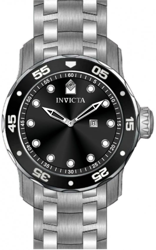 Mens Invicta Watch Pro Diver 47002 Casual Design 48mm Stainless Steel Silver