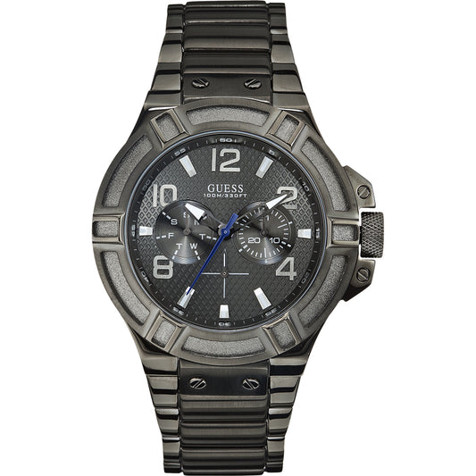 Mens GUESS Watch W0041G1 Space Gray Original Reloj para Hombres Analog Stainless Steel